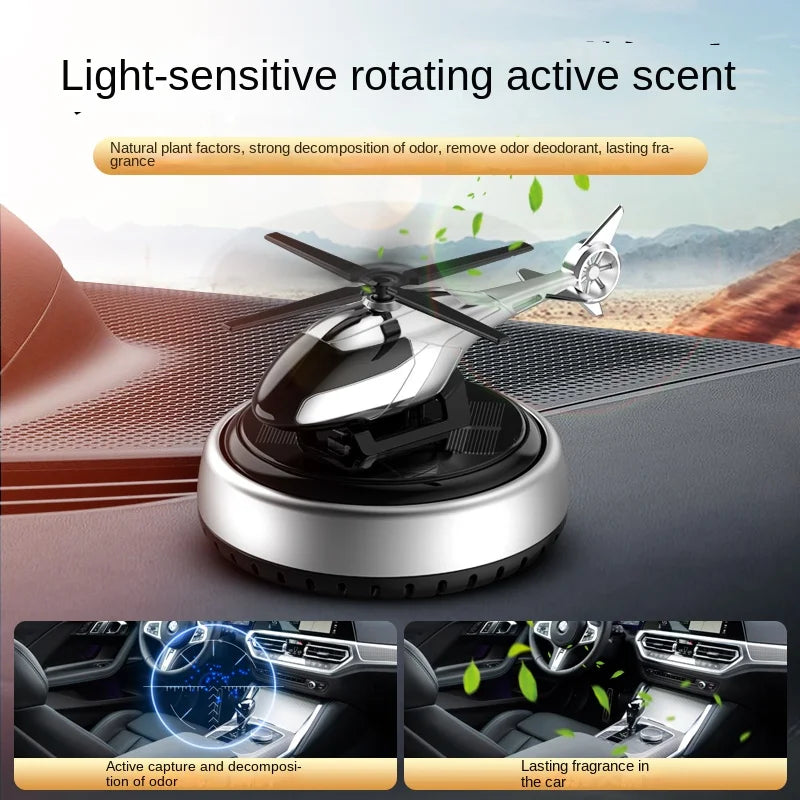 GPRGIT Solar Rotary Aircraft Car Air Freshener Aromatherapy Metal