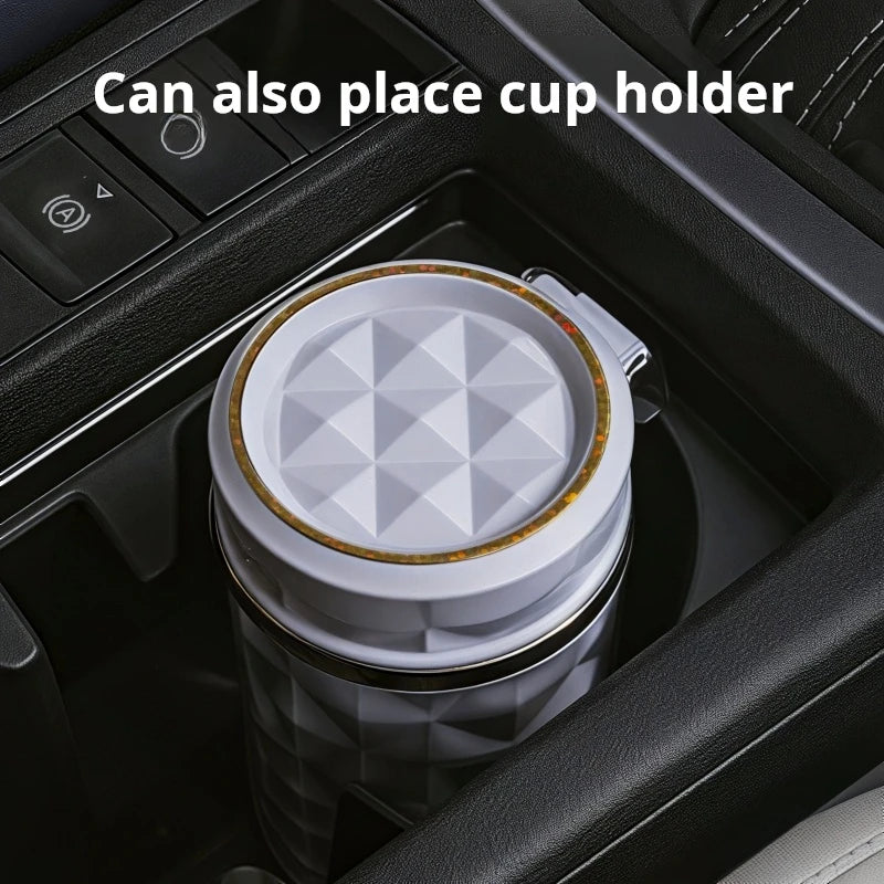 Fireproof Flame-Retardant ABS Car Ashtray Lid Light Multi-Functional Interior Accessory