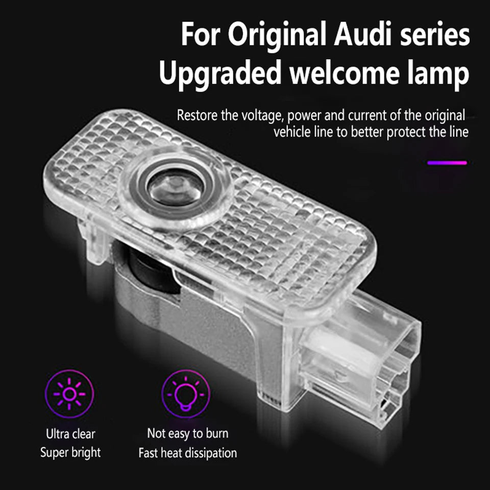 GPRGIT Car LED Door Logo Light for Audi A3 A4 A5 B6 B7 B8 A6 C5 C6 Q3 Q5 Q7 A1 A7 R8 TT TTS 12V