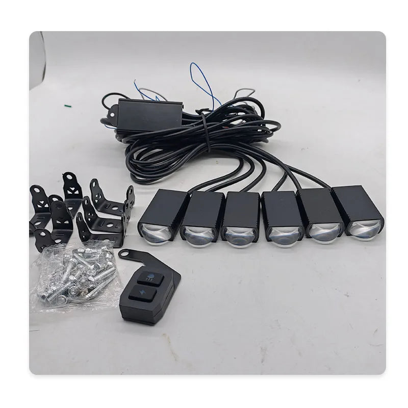GPRGIT 90W LED Grille Spotlight Kit (6-Piece) - Off-Road Fog Work Light for SUV/Truck, IP67