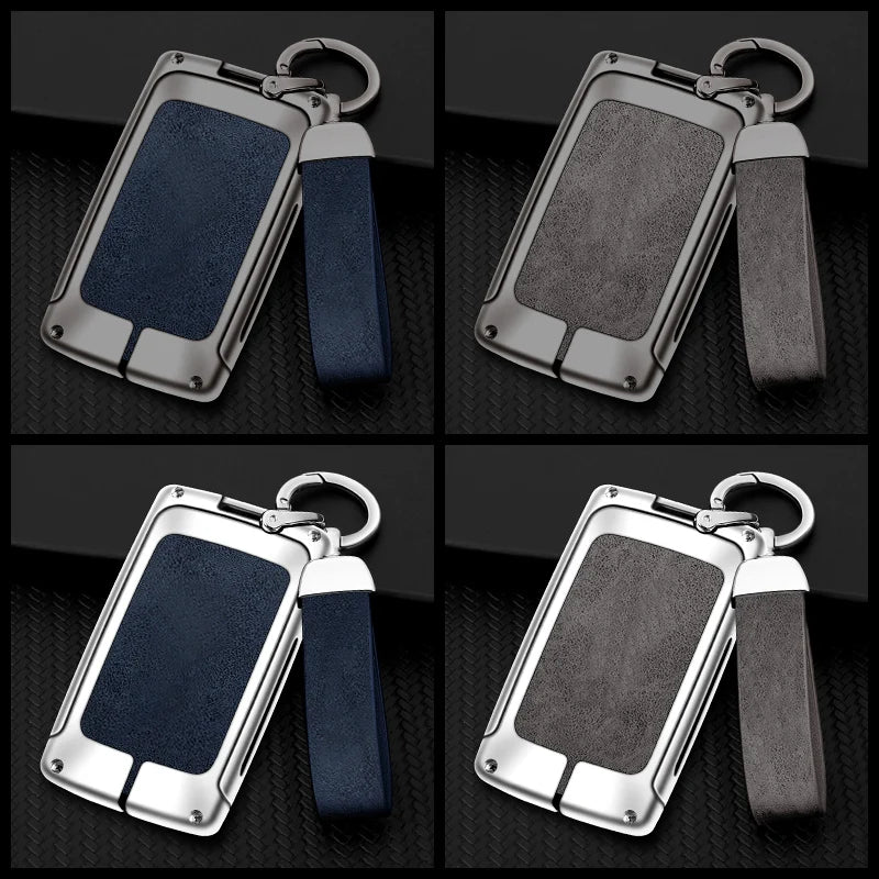 GPRGIT Metal Leather Car Key Logo Case Cover for Renault Captur Megane Talisman Espace Clio Zoe Koleos Scenic 4 Arkana Dacia Sandero