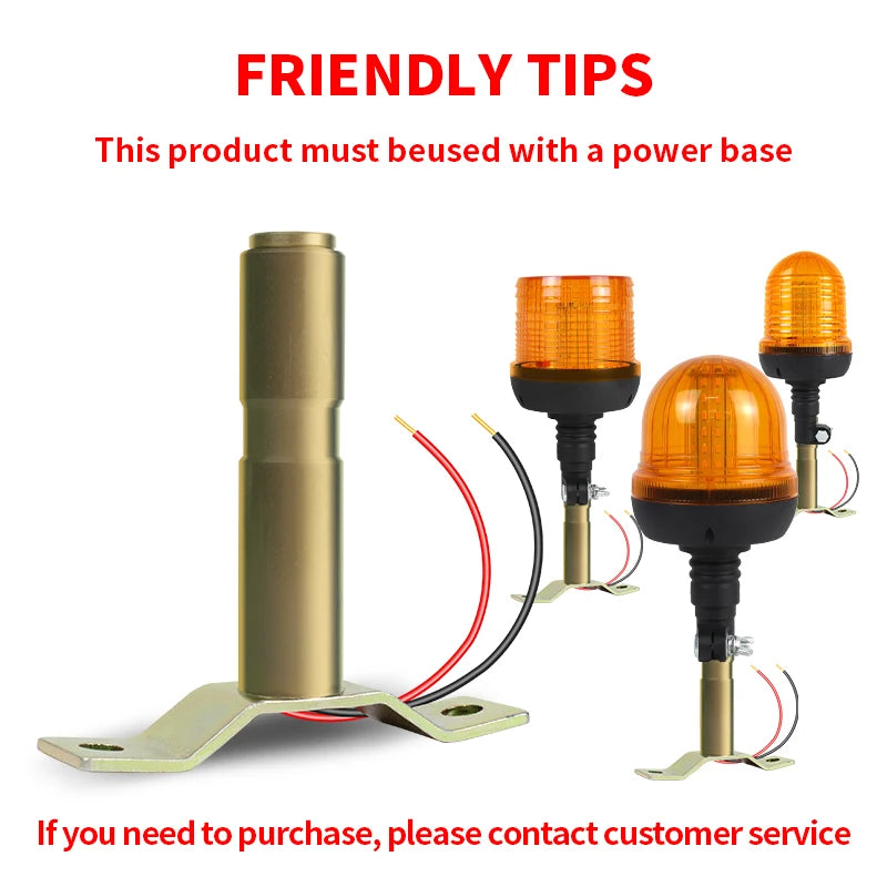 40w Led Beacon Light Waterproof Magnetic Mount Flexible Din Pole Tractor Light 12v 24v Flashing Amber Lights New Magnetic Mount