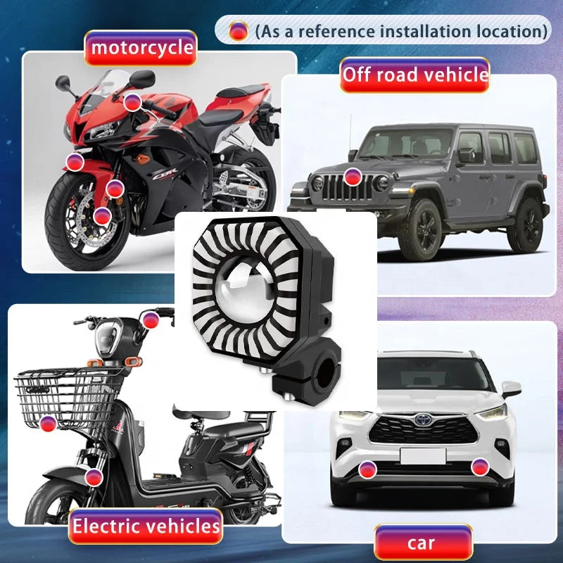 Motorcycle Spotlights With RPG Led Lens Headlight Driving Lights Auxiliary Light Work Light Fog Lamp Bulb for Car Truck SUV ATY