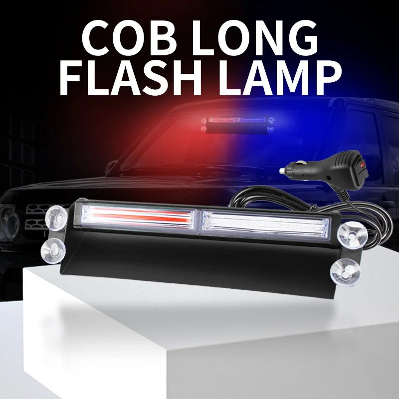 Model 805 Red Blue Yellow LED COB Emergency Flasher Signal Lamp 12V-24V Car Windshield Strobe Warning Light 2 Year Warranty