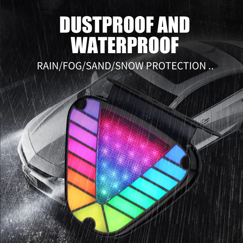 GPRGIT All-in-One Dynamic RGB Triangle Rear Tail Warning Light 12V-24V 5W IP67 for Car Truck