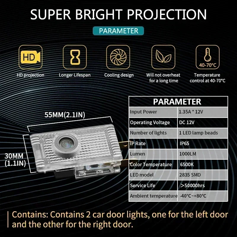 GPRGIT LED Car Door Ghost Shadow Welcome Lamp Projector for OPEL Vauxhall Insignia 2009-2018