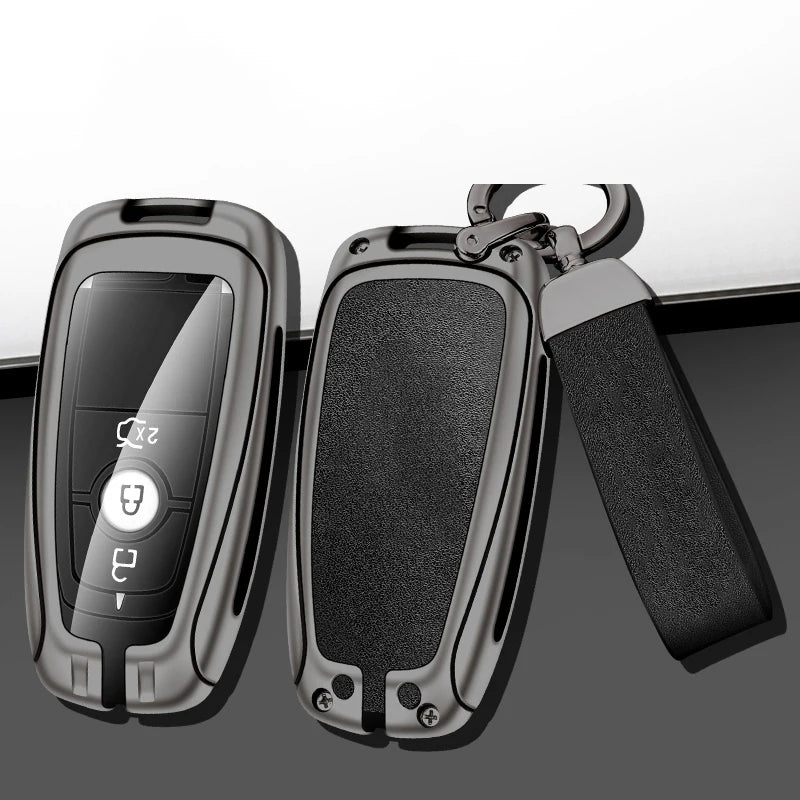 GPRGIT New Metal Car Logo Key Case for Ford Fusion Mustang Explorer F150 F250 F350 EcoSport Edge S-MAX Ranger Lincoln Mondeo MKC MKZ