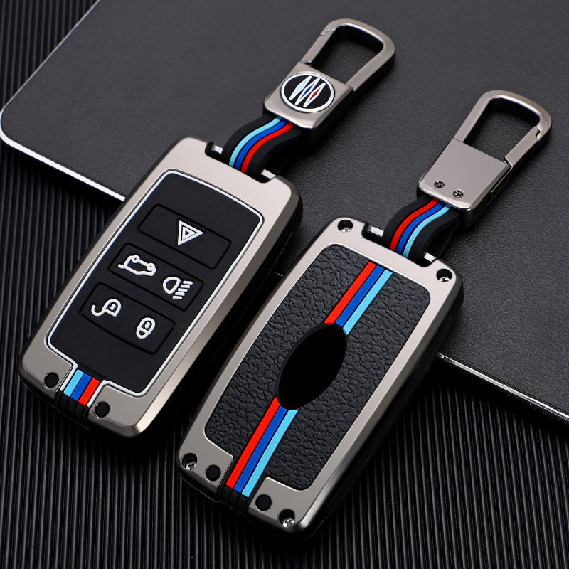 GPRGIT Metal Keychain Land Rover Range Rover Evoque Discovery Sport Velar for Jaguar XE E-PACE XF XJ Remote Car Key Case Cover