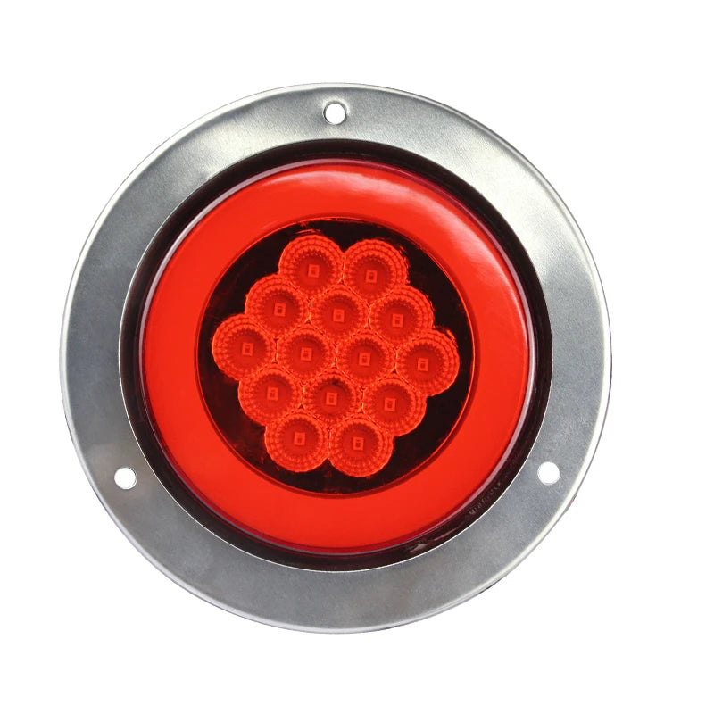 24V 15LED Round Guide Truck Taillights for Semi-Trailer New Condition Cross-Border Supply by Factory Brake Stop Reverse Lamp