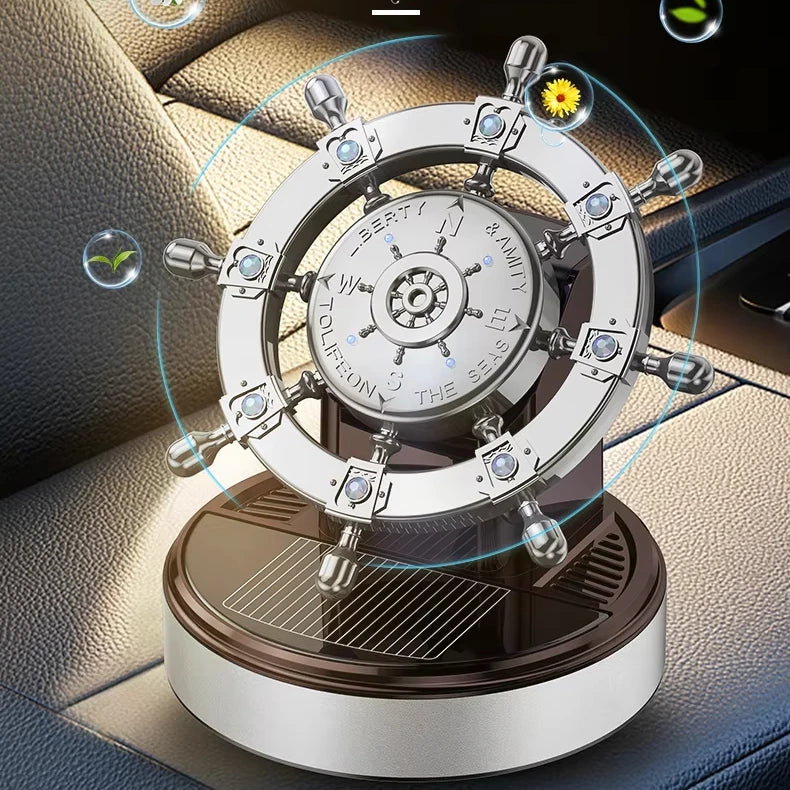 GPRGIT Solar Aromatherapy Steering Wheel Helm Car Perfume Lasting Fragrance Dashboard Ornament