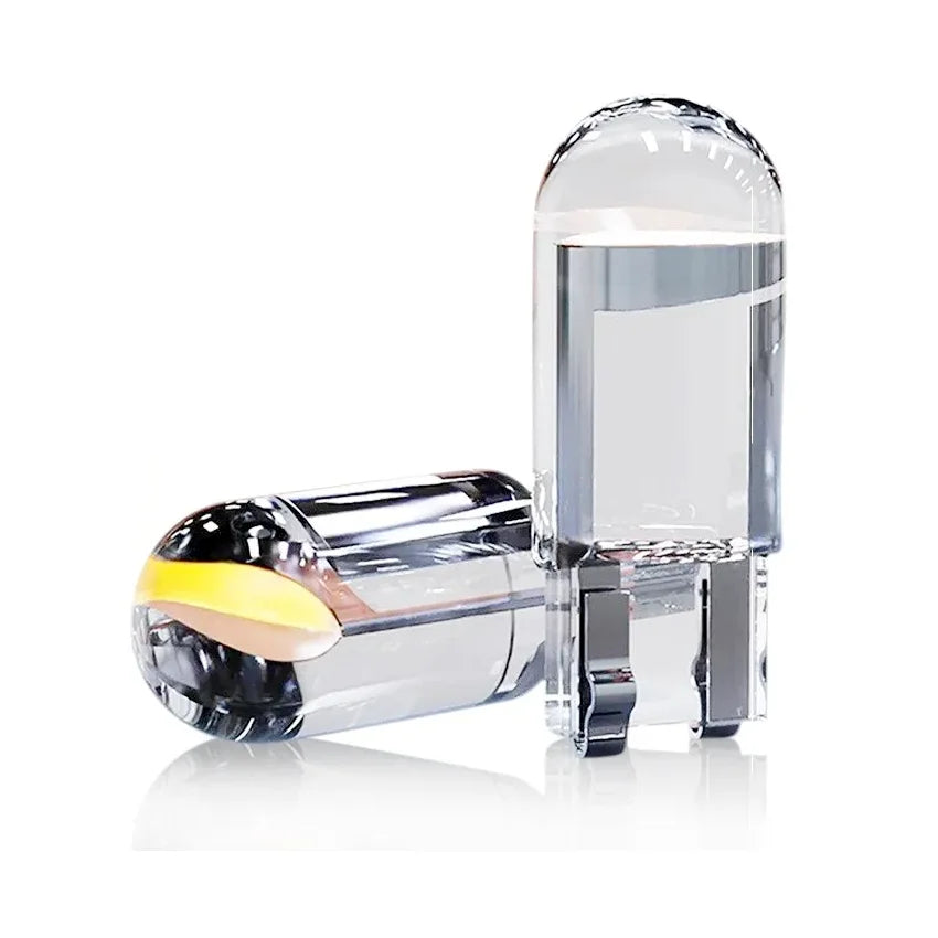 GPRGIT 12V Car LED Bulb T10 W5W 194 168 COB Glass 6000K White License Plate Lamp Interior Dome Reading Bulb