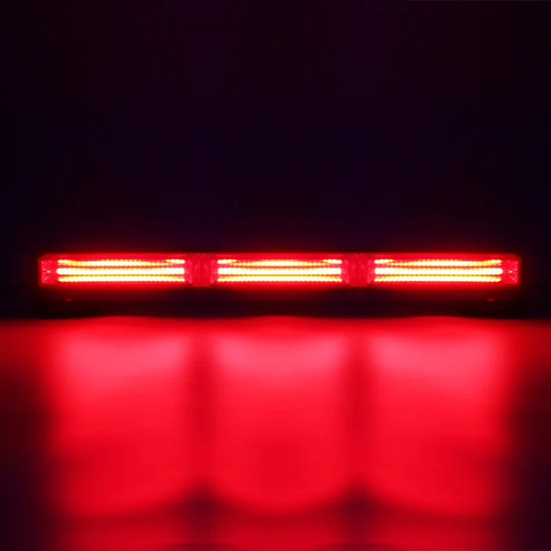 Automotive LED COB Strobe Safety Warning Light Bar with Magnetic Base Double Row Flashing Lights for Car Universal