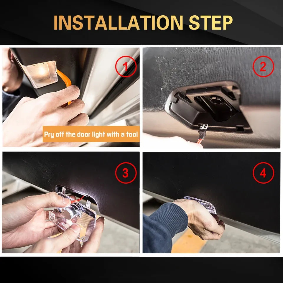 GPRGIT LED Car Door Welcome Light Bulbs Decoration Courtesy Ghost Shadow Warning Lamp for Mazda 6 Atenza 2014 2015 2016 Accessories