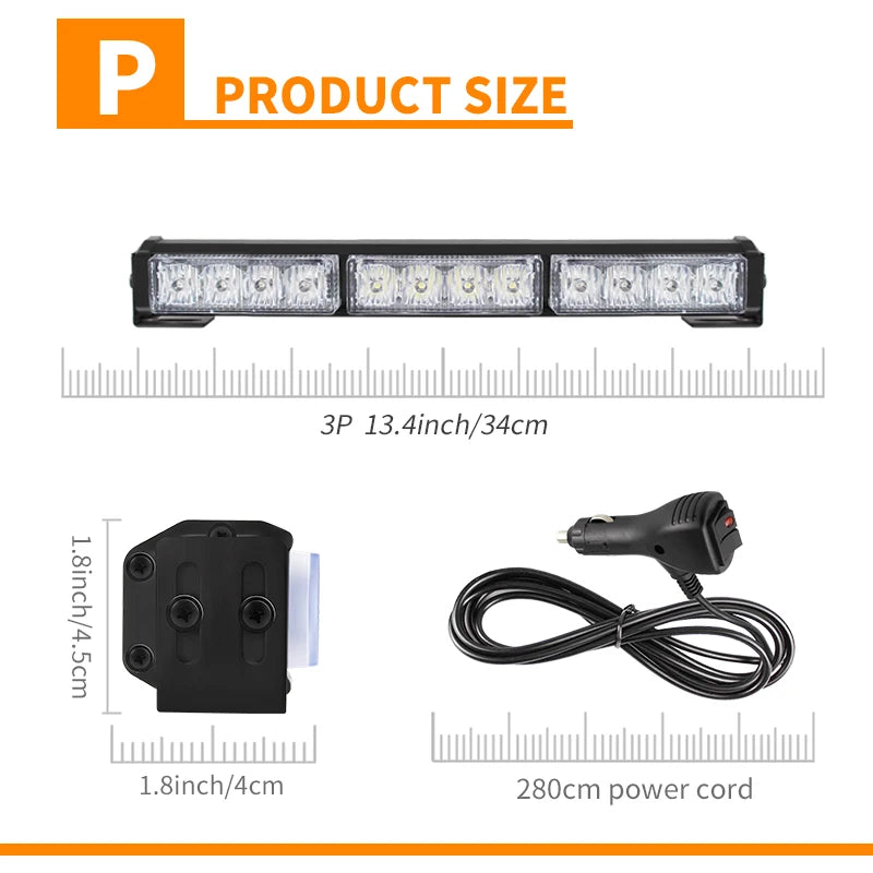 Auto Top Roof LED Strobe Warning Light Bar Car Truck Grill DRL Flashing Emergency LED Light Bars Traffic Advisor 12V 24V