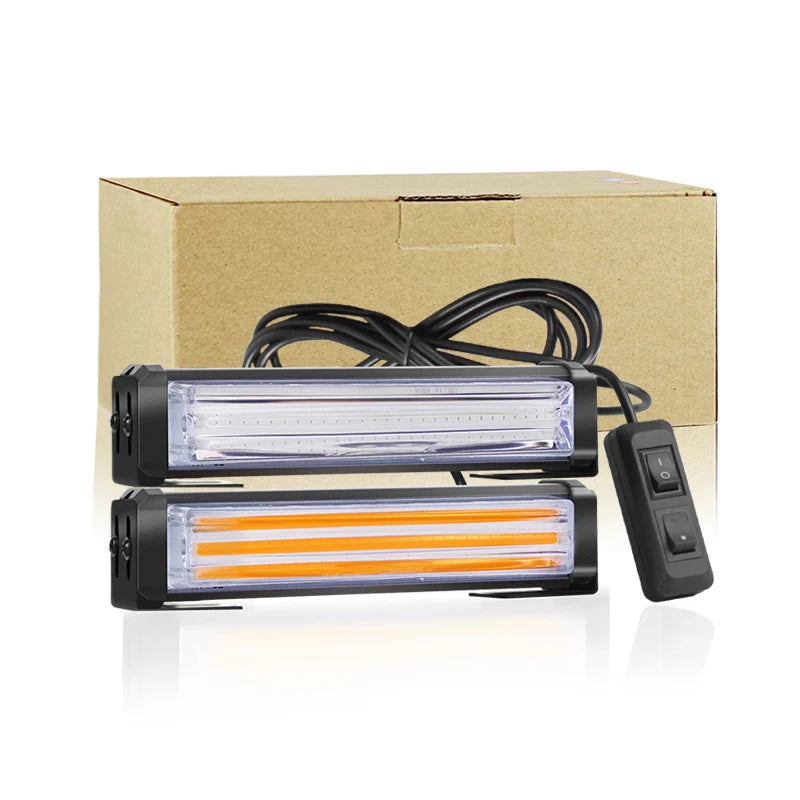 GPRGIT 6 inch 2-in-1 LED Strobe Emergency Light Bar 20W 12V/24V Traffic Advisor Grille Flashing