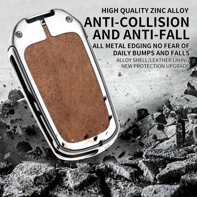 GPRGIT Folding Zinc Alloy Leather Key Case Holder Cover for MG GT 350 MG6 MG3 MG7 MG5 MG 5 6 7