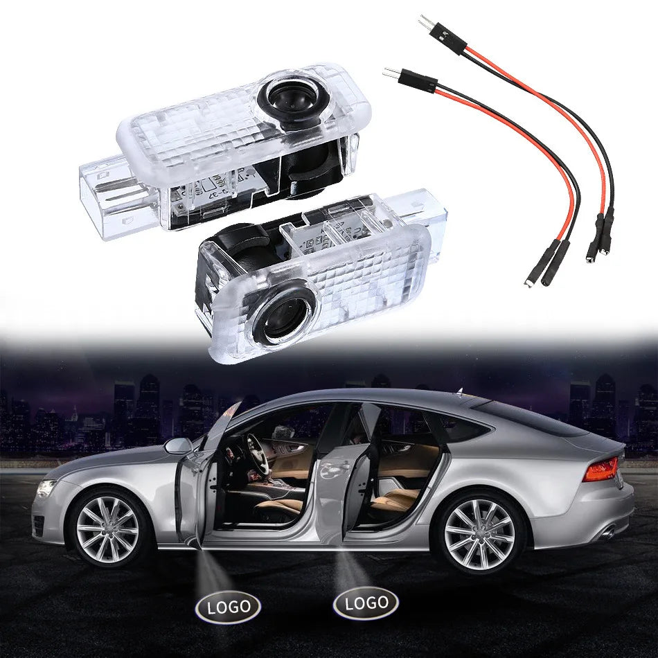 GPRGIT Car Door Laser Projection Welcome Light for Audi A3 A4 A5 A6 A8 S3 S5 S6 Q3 Q5 Q7 12V