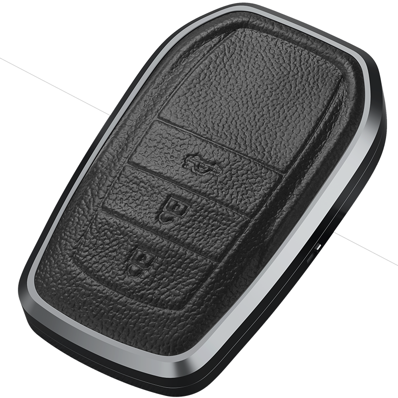 GPRGIT Aluminum Alloy+Leather Car Key Cover Case for Toyota Land Cruiser 200 300 Prado Crown Hilux Innova Fortuner Camry