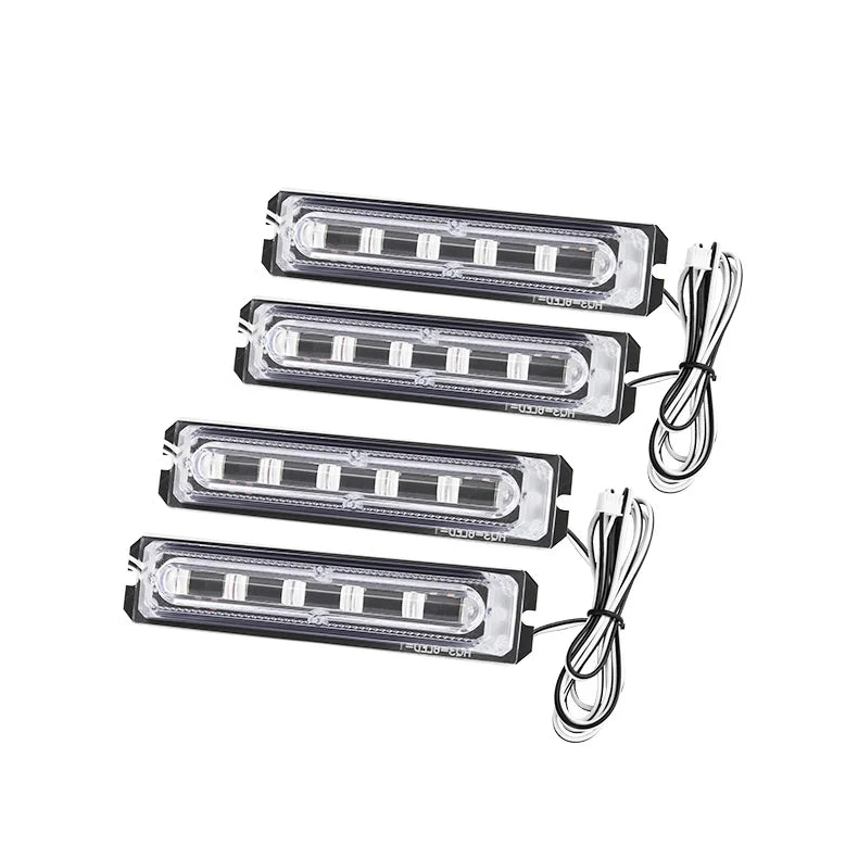 6-LED Strobe Light Super Bright&Waterproof Emergency Beacon Flash16 Modes Flash Warning Light Bar for Car SUV Pickup