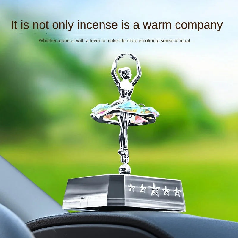 GPRGIT Solar-Powered Ballerina Dancing Car Perfume Ornament Metal