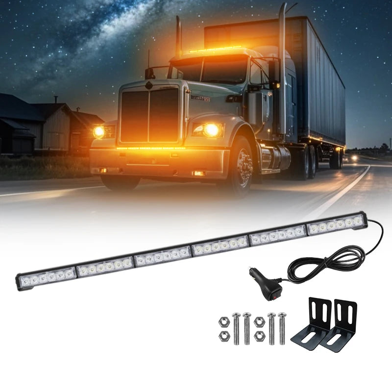 Super Bright 35 Inch 36w Cop Car Led Flash Light Bar Red Blue Green White Yellow Rooftop Strobe Emergency Warning Lamp Oem Odm