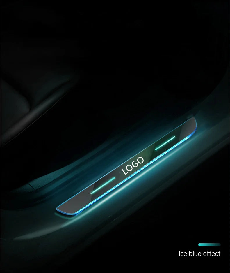 GPRGIT LED Welcome Pedal Light Car Scuff Plate Door Projector Laser Lamp USB Power No Wiring 5.1V
