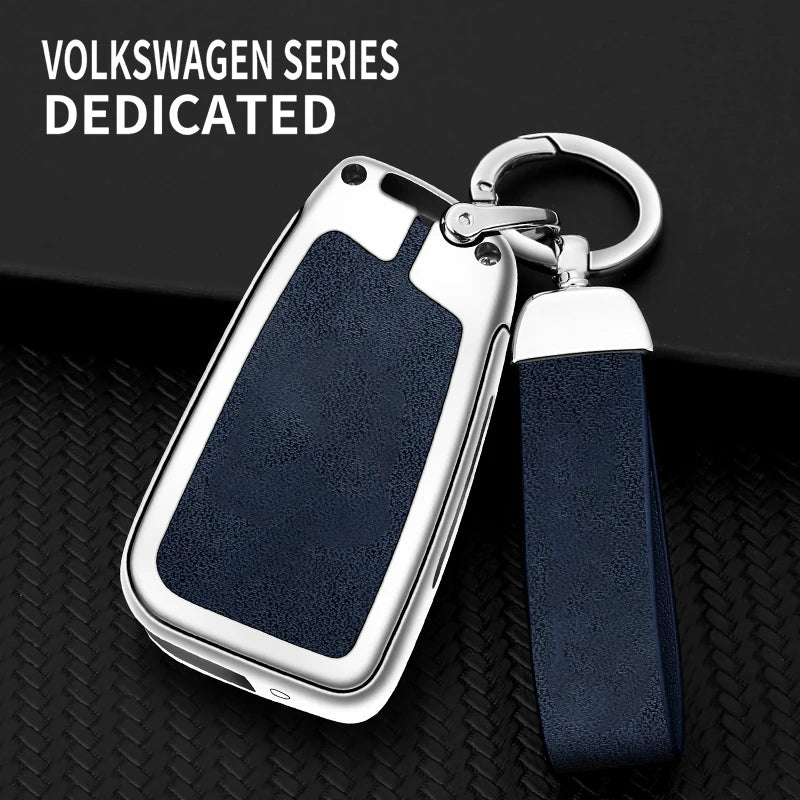 GPRGIT Metal Leather Car Key Cover Case for VW Golf 7 MK7/SEAT Ibiza/Leon/Skoda Octavia/Tiguan/Ateca