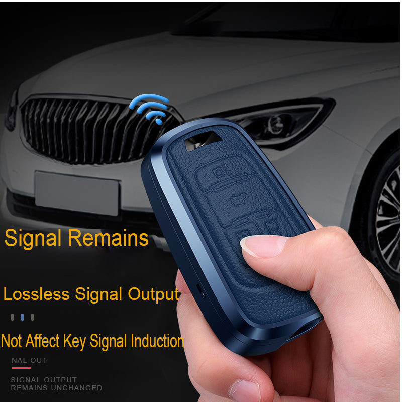 GPRGIT Aluminum Alloy+Leather Car Key Case Cover for Buick Chevrolet Cruze Aveo Trax Opel Astra Corsa Meriva Zafira