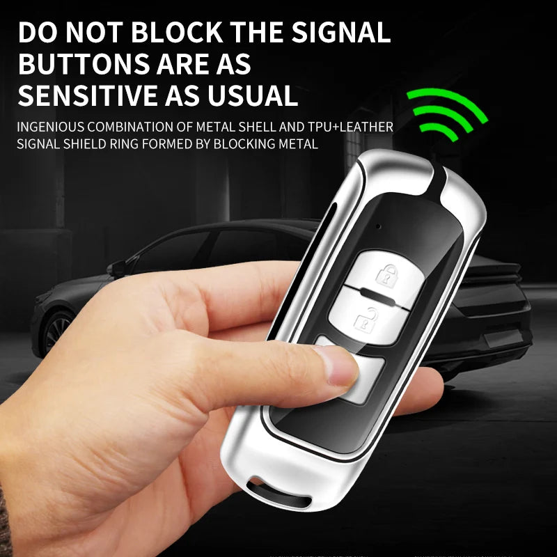 GPRGIT Zinc Alloy Leather Car Key Case for Mazda CX-5 2013 2014 2015 2017 2019