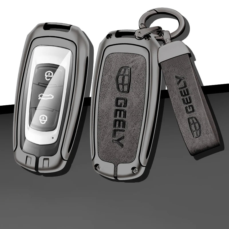 GPRGIT Fashion Zinc Alloy Leather Car Key Case Cover for Geely Atlas Boyue NL3 EX7 SUV GT GC9 Emgrand X7 Borui