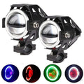 GPRGIT U7 RGB LED Spotlight Fog Light DRL Angel Eyes Auxiliary for Universal Car