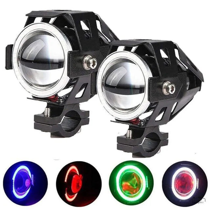 GPRGIT U7 RGB LED Spotlight Fog Light DRL Angel Eyes Auxiliary for Universal Car