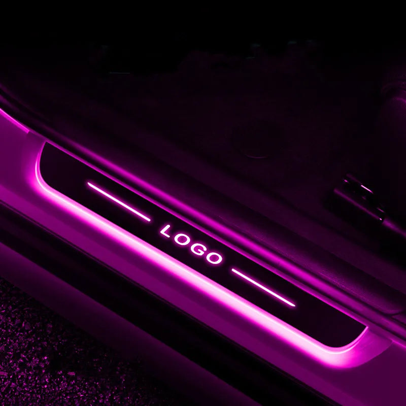 GPRGIT LED Welcome Pedal Light Car Scuff Plate Door Projector Laser Lamp USB Power No Wiring 5.1V