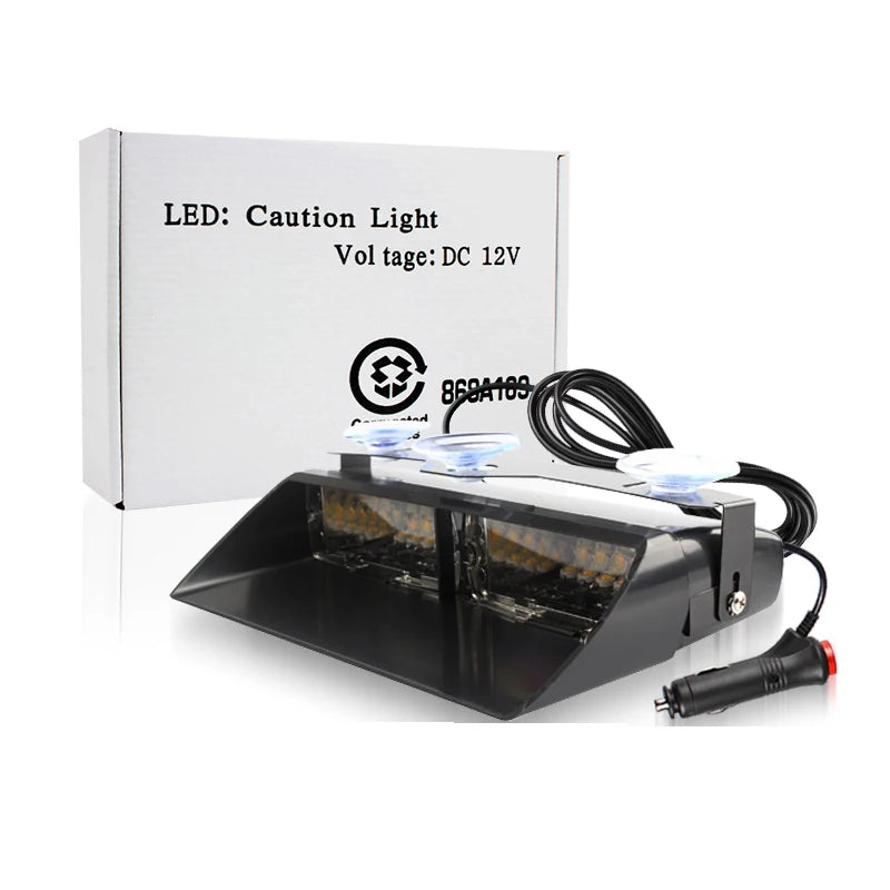 Automotive LED Warning Light Windshield Flashing Dash Light Emergency Strobe Light for Engineering Vehicles Trucks