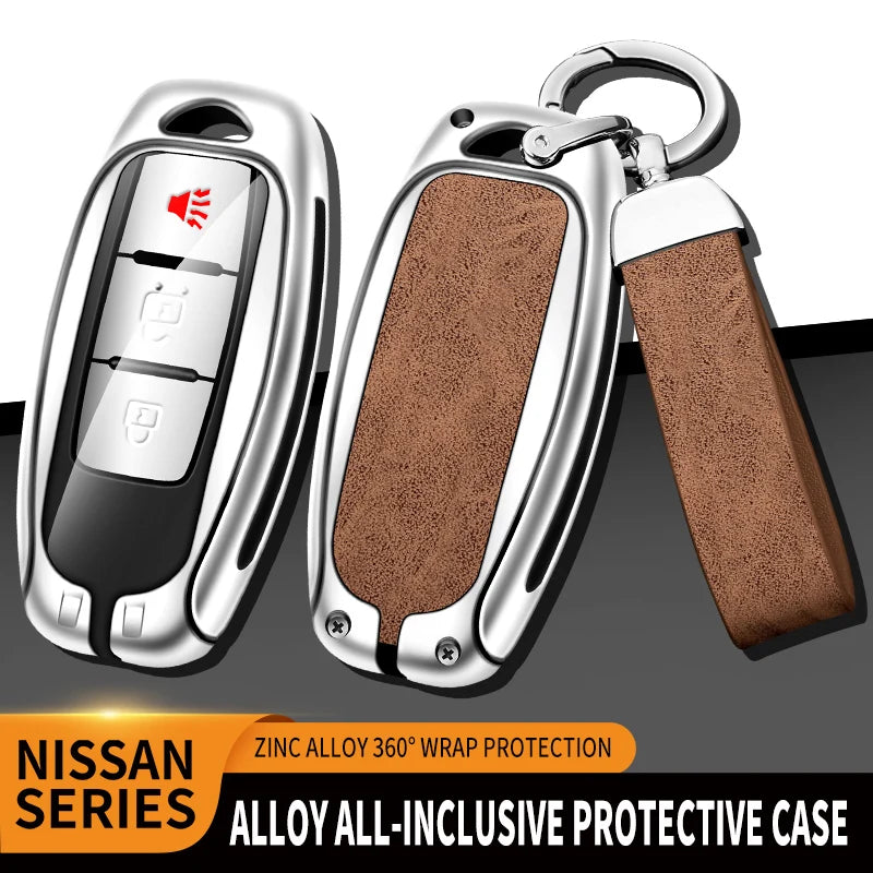 GPRGIT Car Custom Logo Metal Car Key Case Cover for Nissan Qashqai X-Trail T32 T31 Juke J10 J11 Kicks Tiida Pathfinder Note Accessories