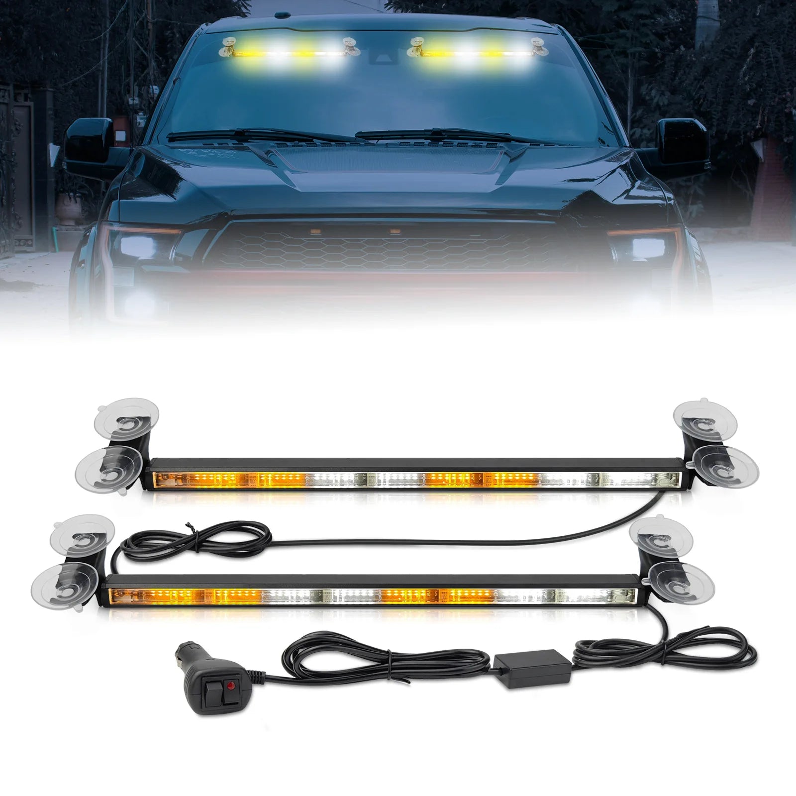 Dual Color Two Sync Flash Interior Emergency Car LED Dash Strobe Light One Controller Emergency Light Auto Exterior Lighting