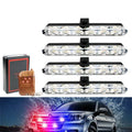 4-Piece LED Strobe Grille Light Strip Red/Blue with Remote, Model XA9206-4