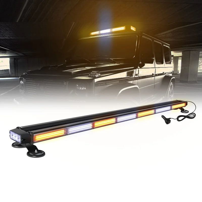 43inch Led Strobe Light Bar Amber Four Sided Traffic Advisor Emergency Flashing Lamp Bars Vehicle Warning Light Bar 12v 24v