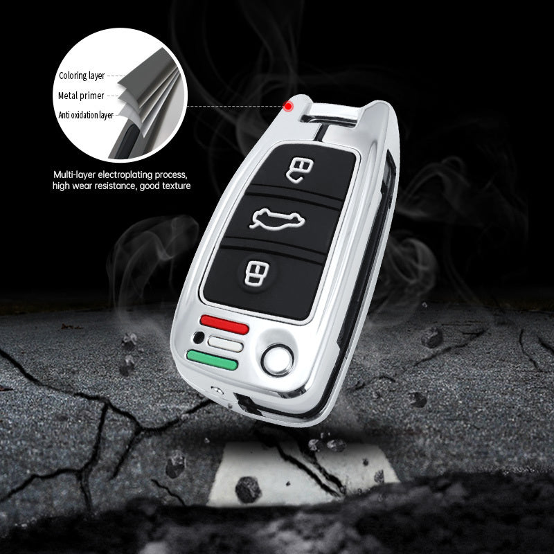GPRGIT Zinc Alloy Flip Car Key Case Cover Fob for Audi A1 A3 A6 A6L Q2 Q3 Q7 TTS R8 S6 RS3