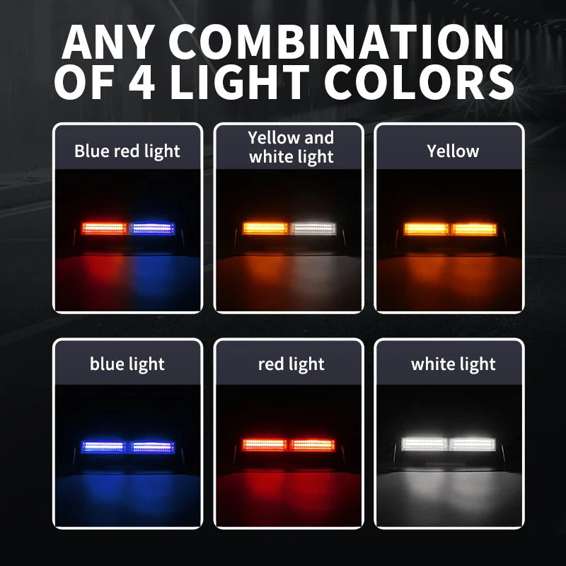 Model 805 Red Blue Yellow LED COB Emergency Flasher Signal Lamp 12V-24V Car Windshield Strobe Warning Light 2 Year Warranty