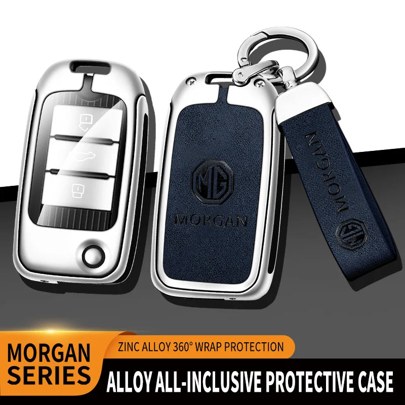 GPRGIT High Quality Zinc Alloy Leather Car Key Case Cover for Roewe RX5 I5 MAX RX3 2017 for MG MG6 ZS HS Flip Keychain Accessories