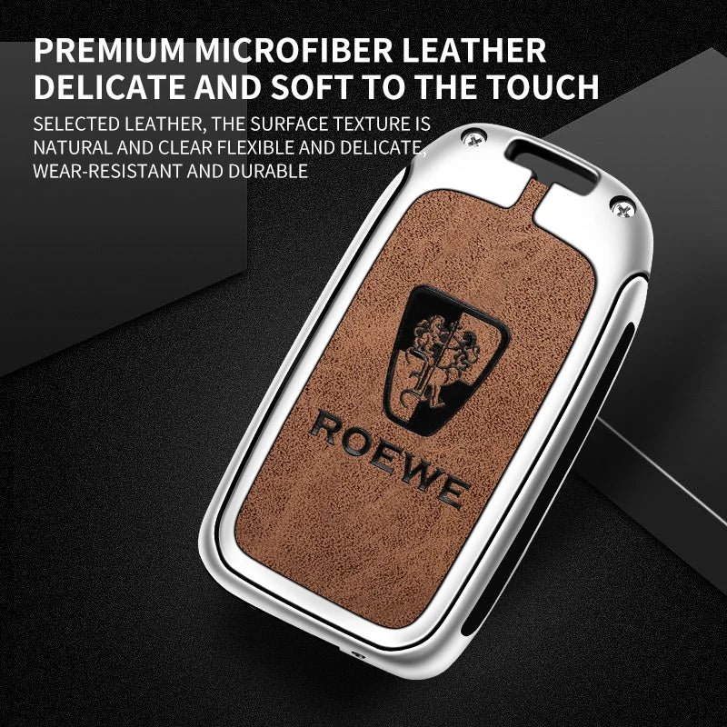 GPRGIT Hot Sale Zinc Alloy Leather Car Key Case Cover for Roewe RX5 I5 MAX RX3 2017 for MG MG6 ZS HS Flip Keychain Accessories