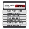 GPRGIT Welcome Door Light for MAXIMA TERRA Altima TITAN NAVARA Pathfinder QUEST Leds Shadow Puddle Dual Lens Dynamic Car Lamp Icon