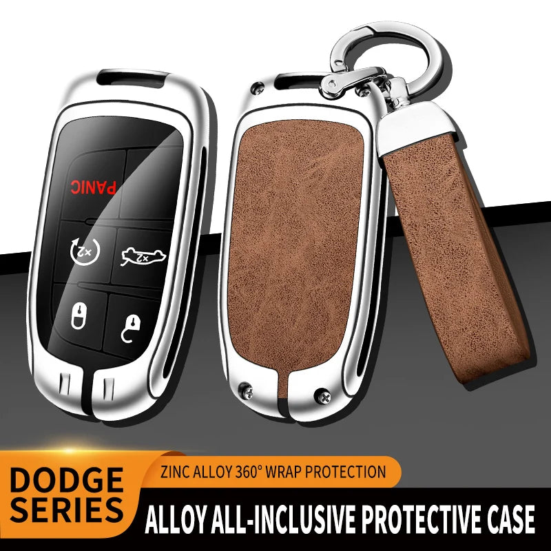 GPRGIT Custom Car Logo Car Key Case for Dodge Ram 1500 Journey Charger Dart Challenger Grand Cherokee Renegade Fiat Chrysler 300C