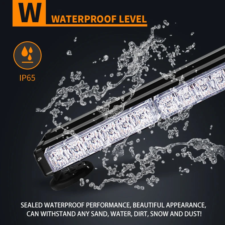 11.8inch LED Strobe Warning Light Bar Double Row Car Truck Roof Grid Strobe DRL Flashing Emergency Light Bars with Magnetic Base