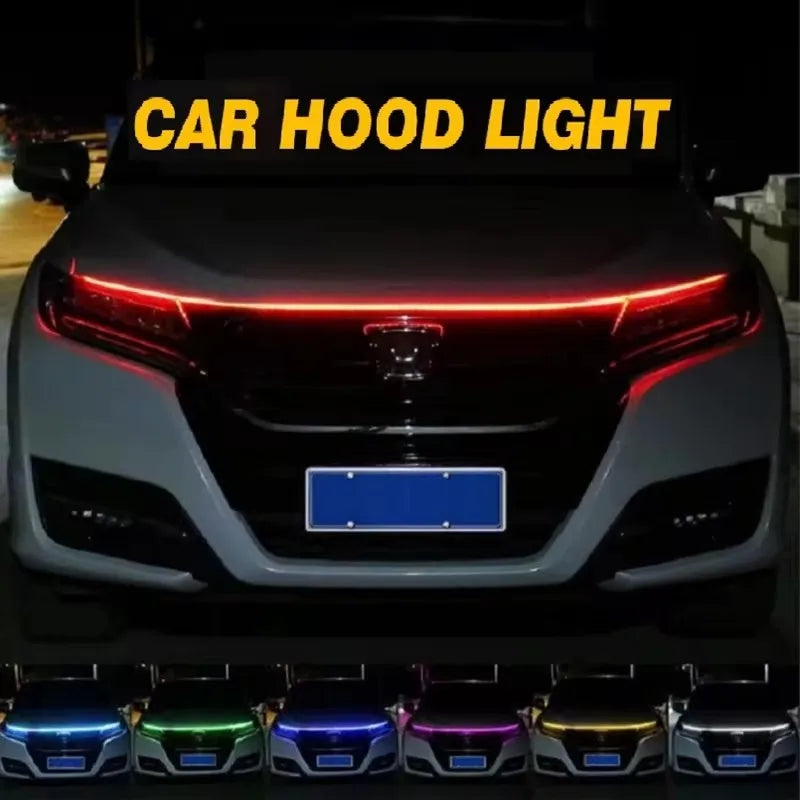 GPRGIT 12V Flexible Waterproof LED Hood Light Strip Daytime Running Light Universal