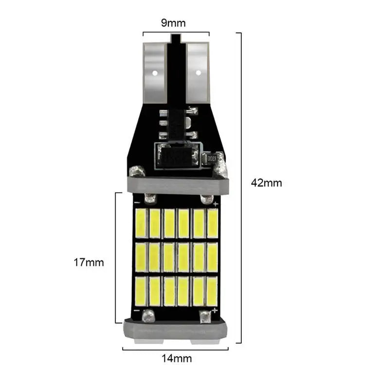 GPRGIT T15 921 W16W 45SMD 4014 LED Additional Brake Lamp Canbus No Error Reverse Lights Daytime Running Light DC12 White