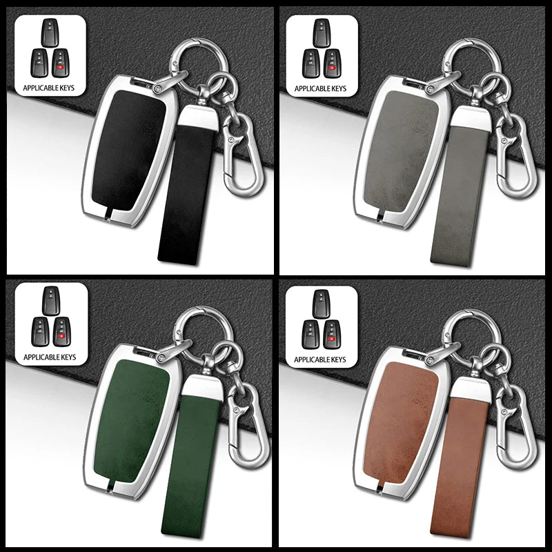 GPRGIT Car Key Case Cover for Toyota CHR Camry Prius Land Cruiser Prado Corolla Yaris RAV4 Highlander Zinc Alloy