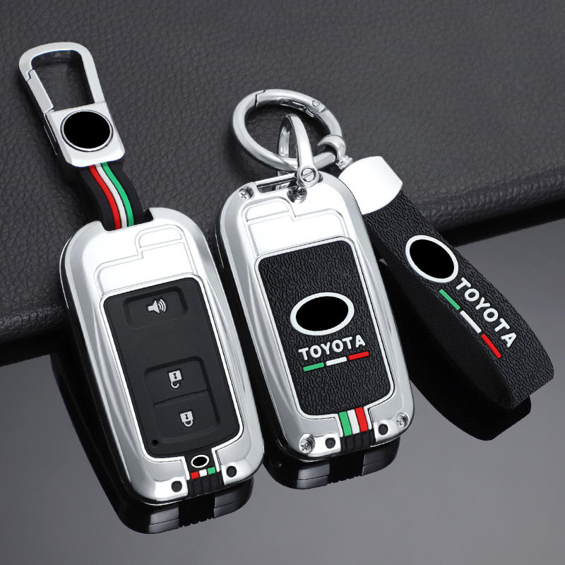 GPRGIT Zinc Alloy Smart Car Key Case Cover for Toyota Camry, Corolla, RAV4, Highlander, Avalon (2015-2017)
