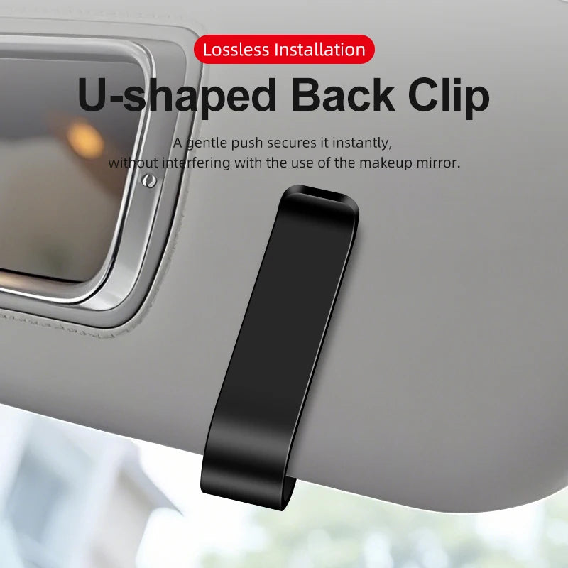 GPRGIT Universal Car Sun Visor Sunglasses Holder Mirror Clip ABS 7x4x3cm